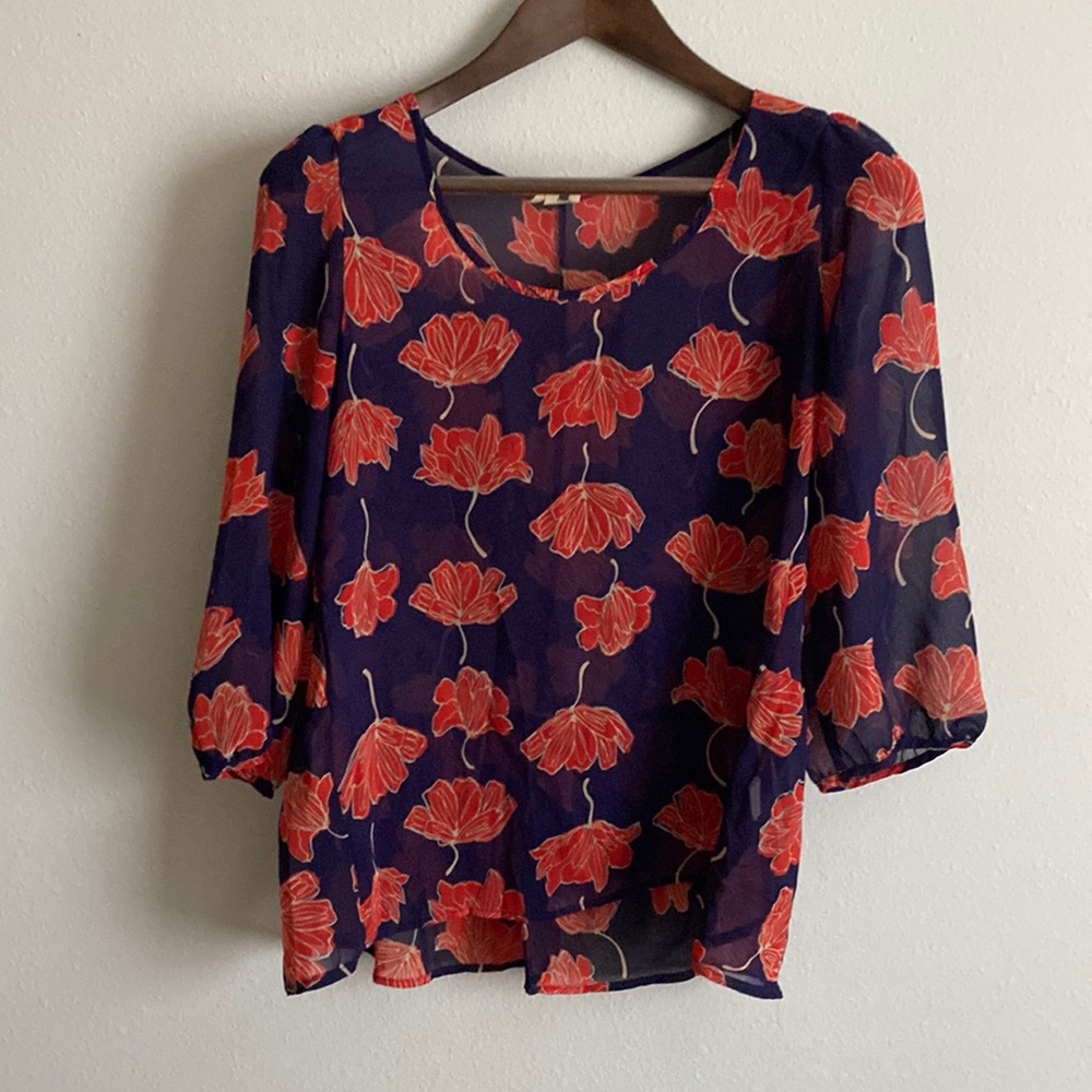 Patterned floral blouse